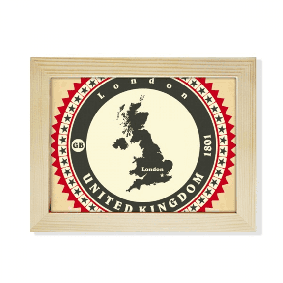 London UK United Kingdom Britain Country Map Desktop Photo Frame Picture Art Decoration Painting 6x8 inch