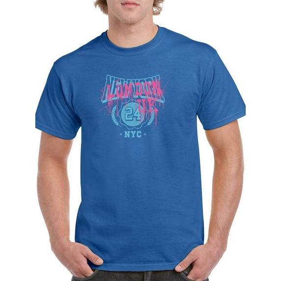 London Uk Spray Over Ny T-Shirt Men -Image by Shutterstock, Male Medium