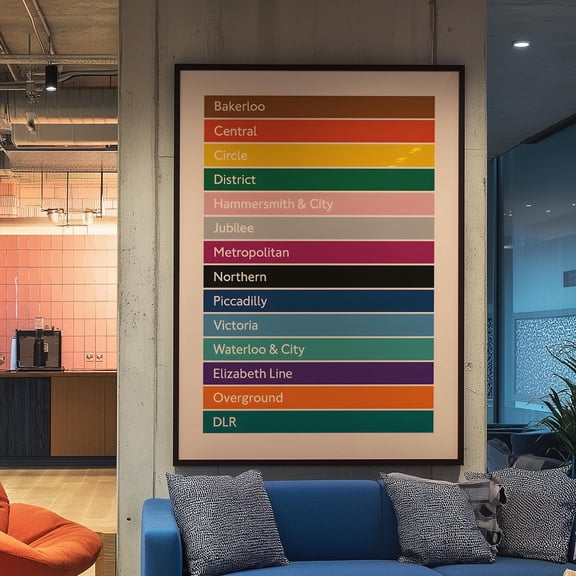 London Underground Map Art Print Minimalist Subway Lines