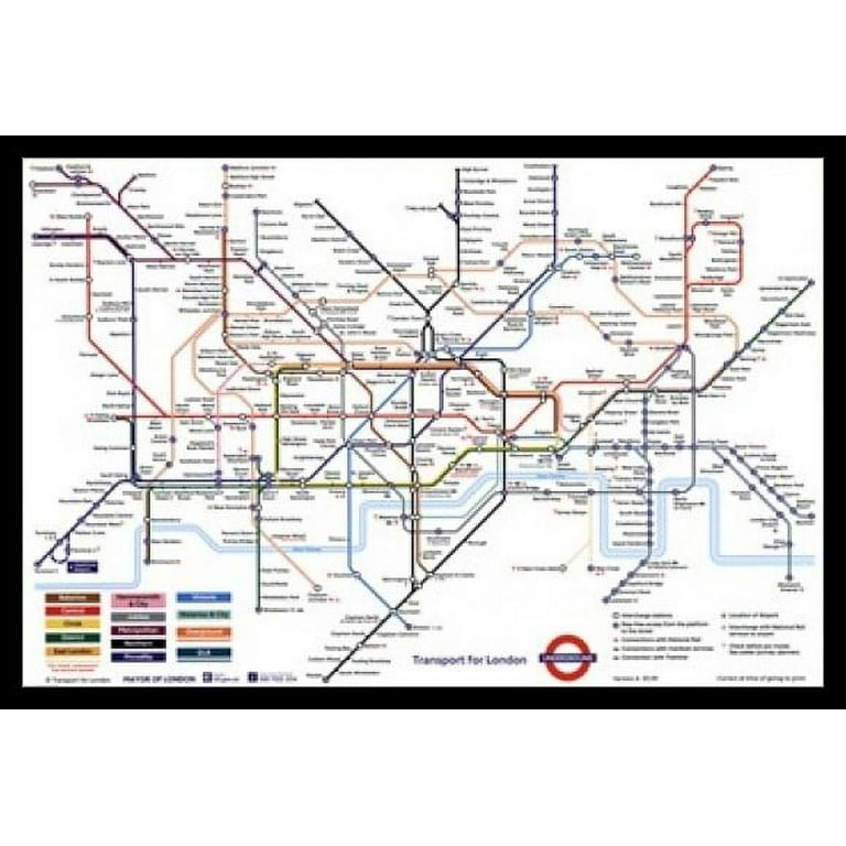 London Underground Original Tube Map Northern Line Diagram Art 