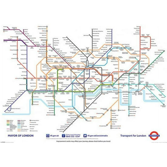 London Underground Map Poster (55 x 39)