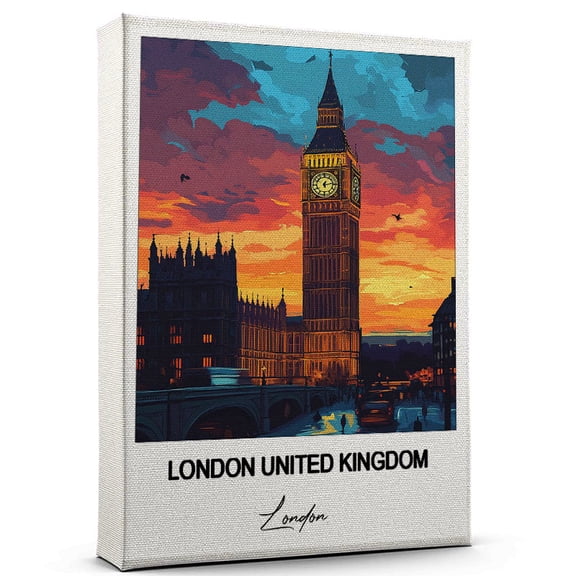 London United Kingdom Travel Wall Decor – Scenic Travel Canvas Print of London Canvas – Beautiful Gift for Home, Office, or Living Space