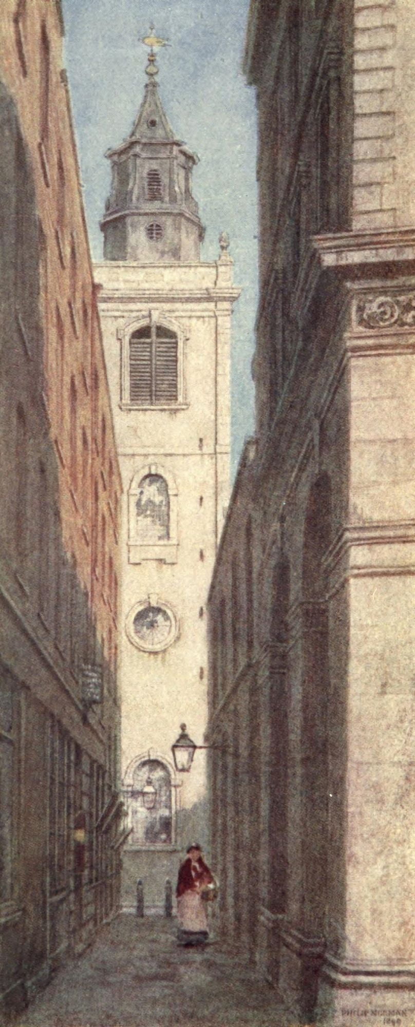 London Vanished & Vanishing 1905 Church of St Michael Bassishaw Canvas Art - Philip Norman (24 x 36)