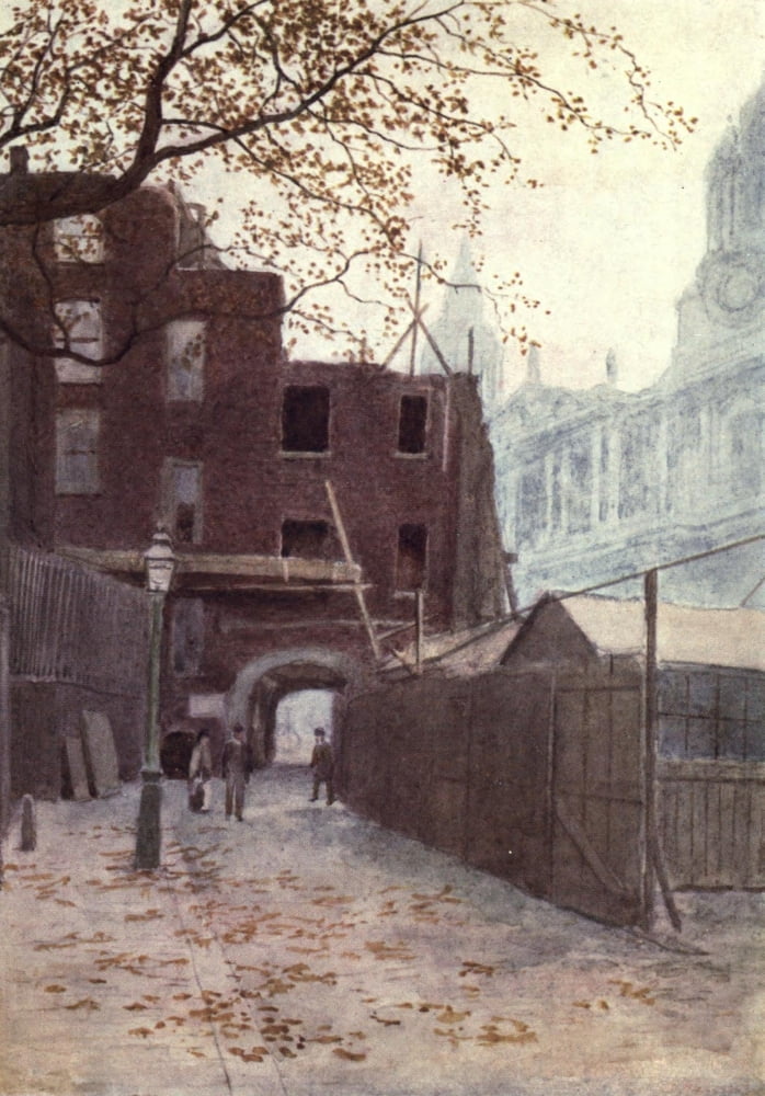 London Vanished & Vanishing 1905 Deans Court St Pauls Churchyard Canvas Art - Philip Norman (18 x 24)
