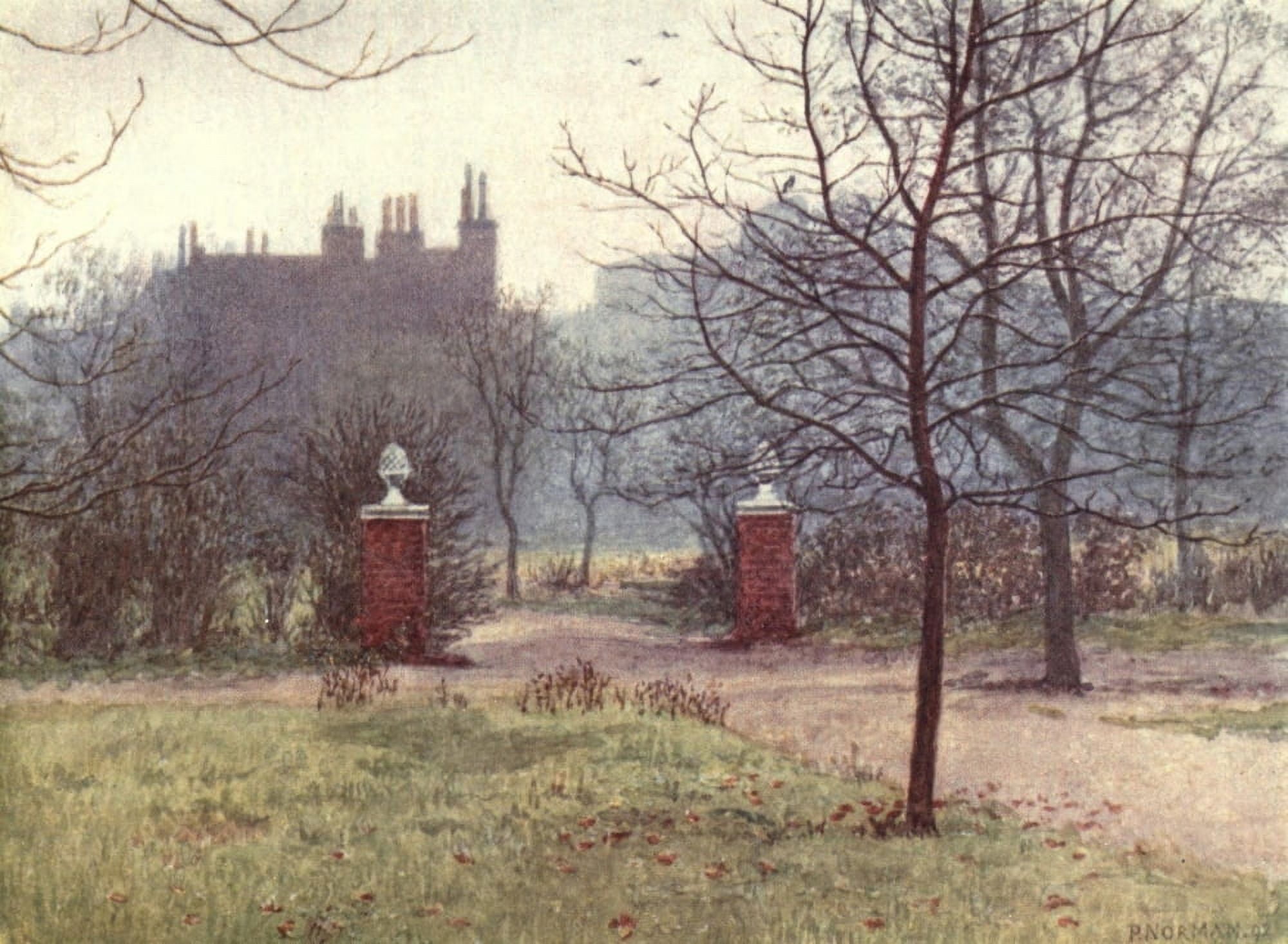 London Vanished & Vanishing 1905 Garden at Scarsdale House Kensington Canvas Art - Philip Norman (24 x 36)
