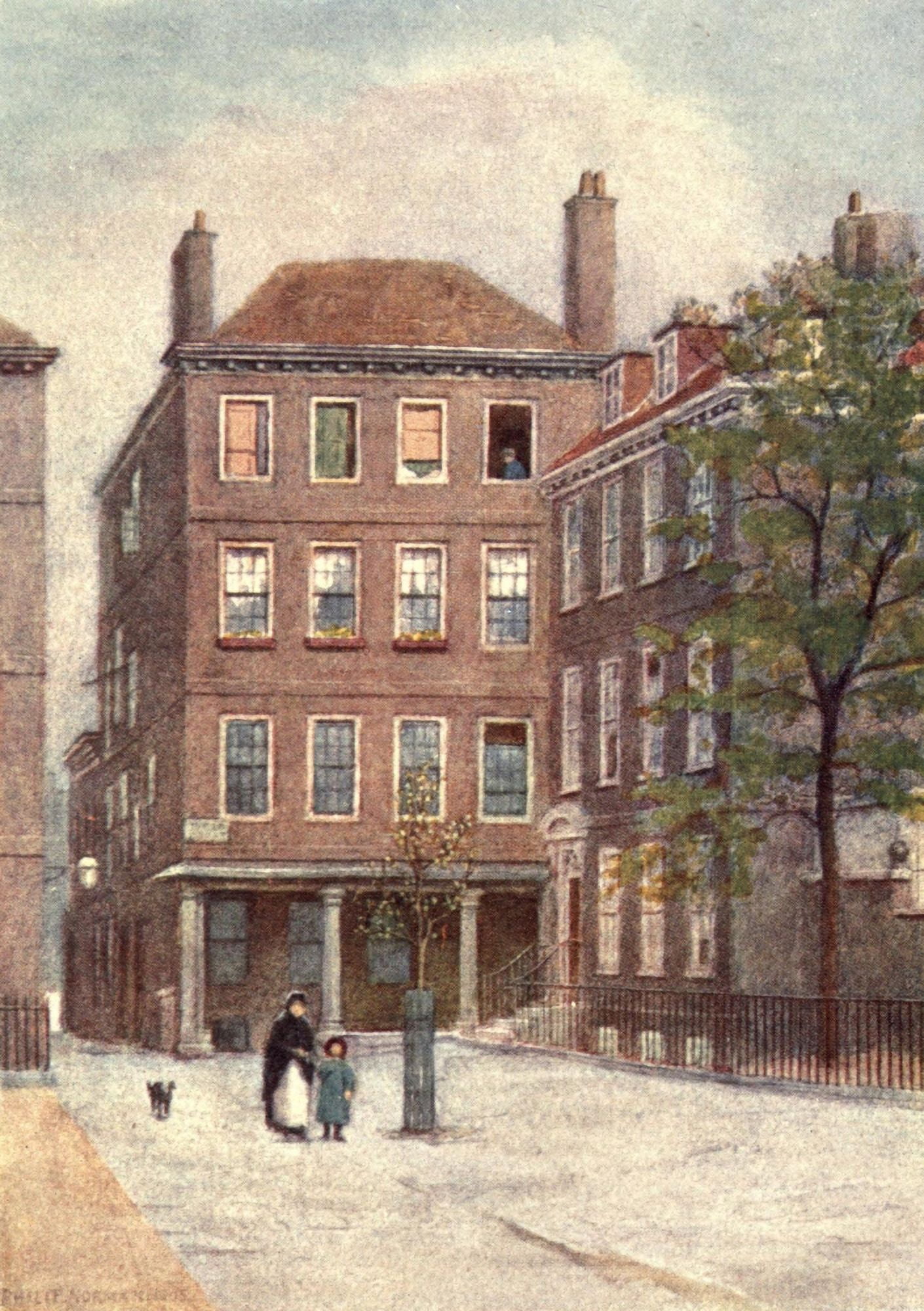 London Vanished & Vanishing 1905 Grays Inn Square London Canvas Art - Philip Norman (18 x 24)