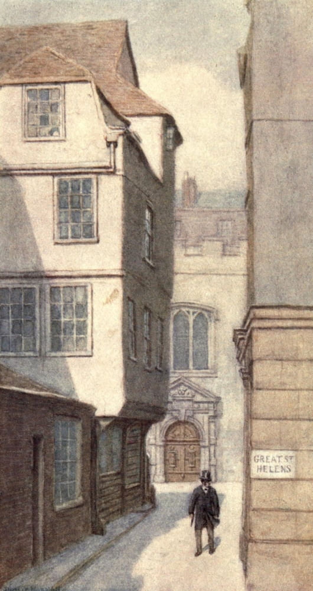 London Vanished & Vanishing 1905 Great St Helens St London Canvas Art - Philip Norman (24 x 36)