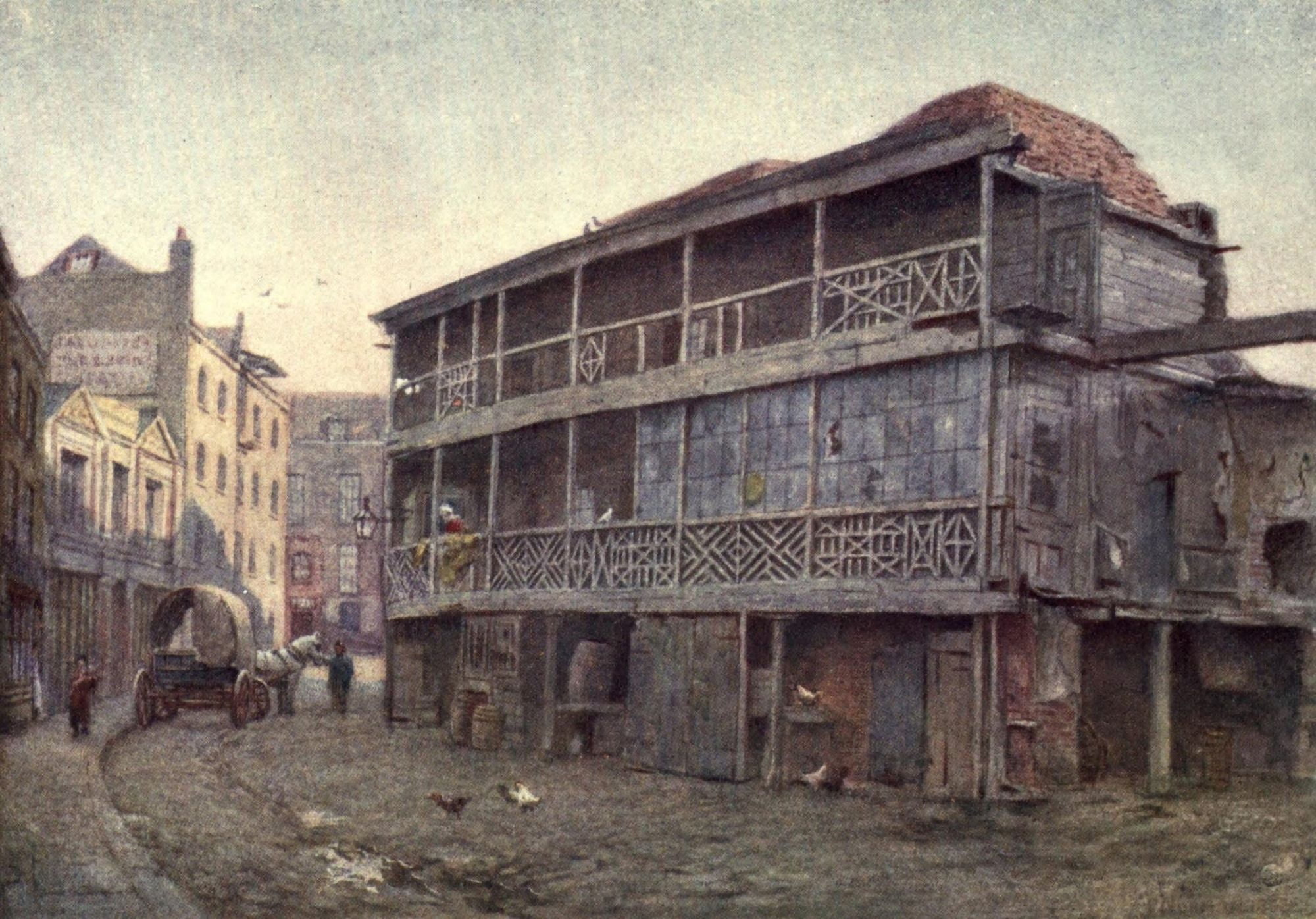 London Vanished & Vanishing 1905 Last of Kings Head Inn Southwark Canvas Art - Philip Norman (24 x 36)