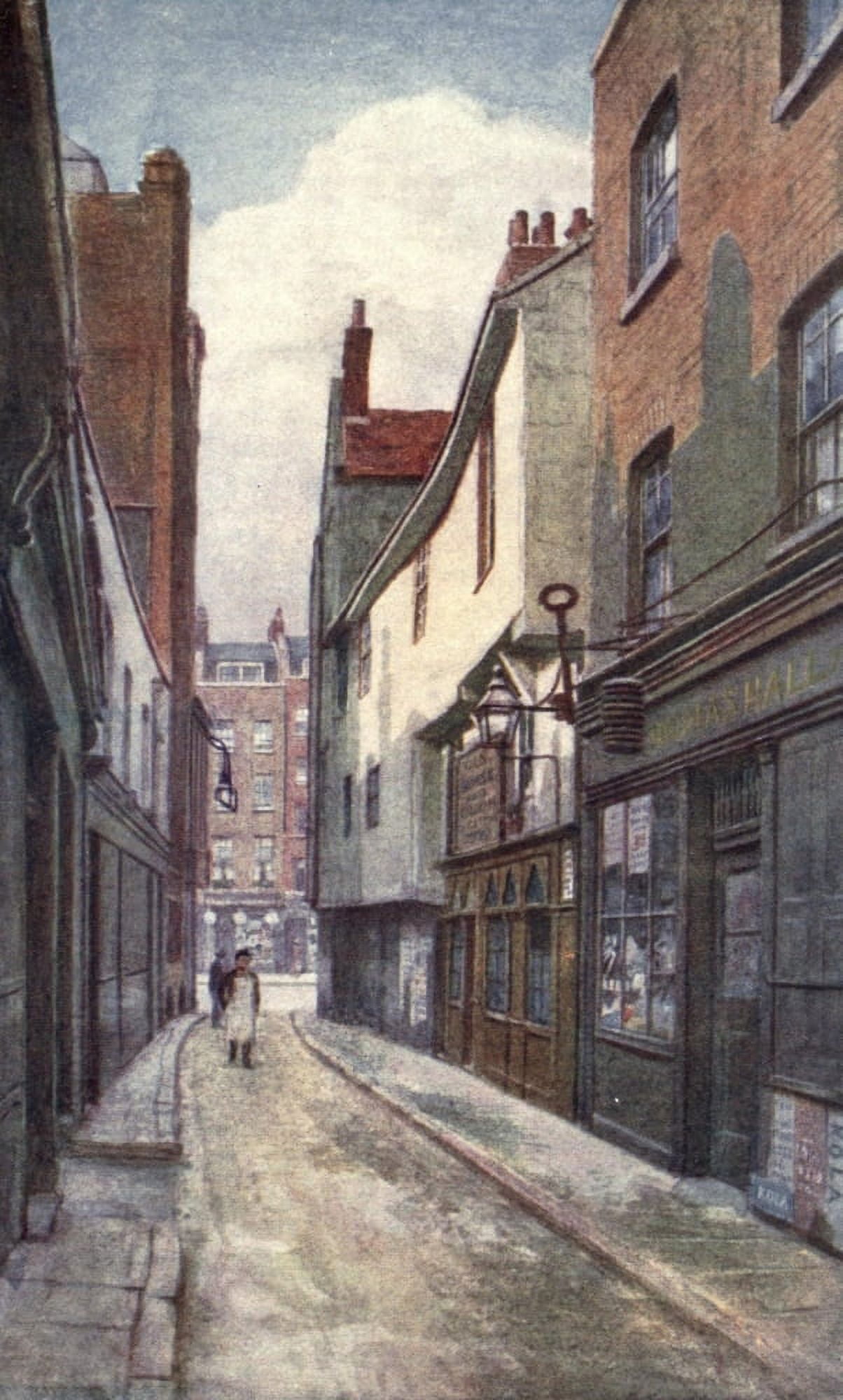 London Vanished & Vanishing 1905 Leather Lane (towards Holborn) Canvas Art - Philip Norman (24 x 36)