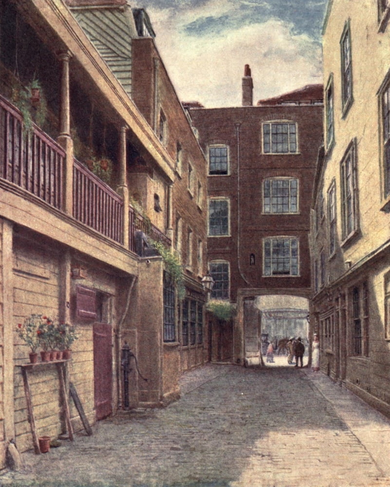 London Vanished & Vanishing 1905 Old Bell Inn Holborn Canvas Art - Philip Norman (18 x 24)