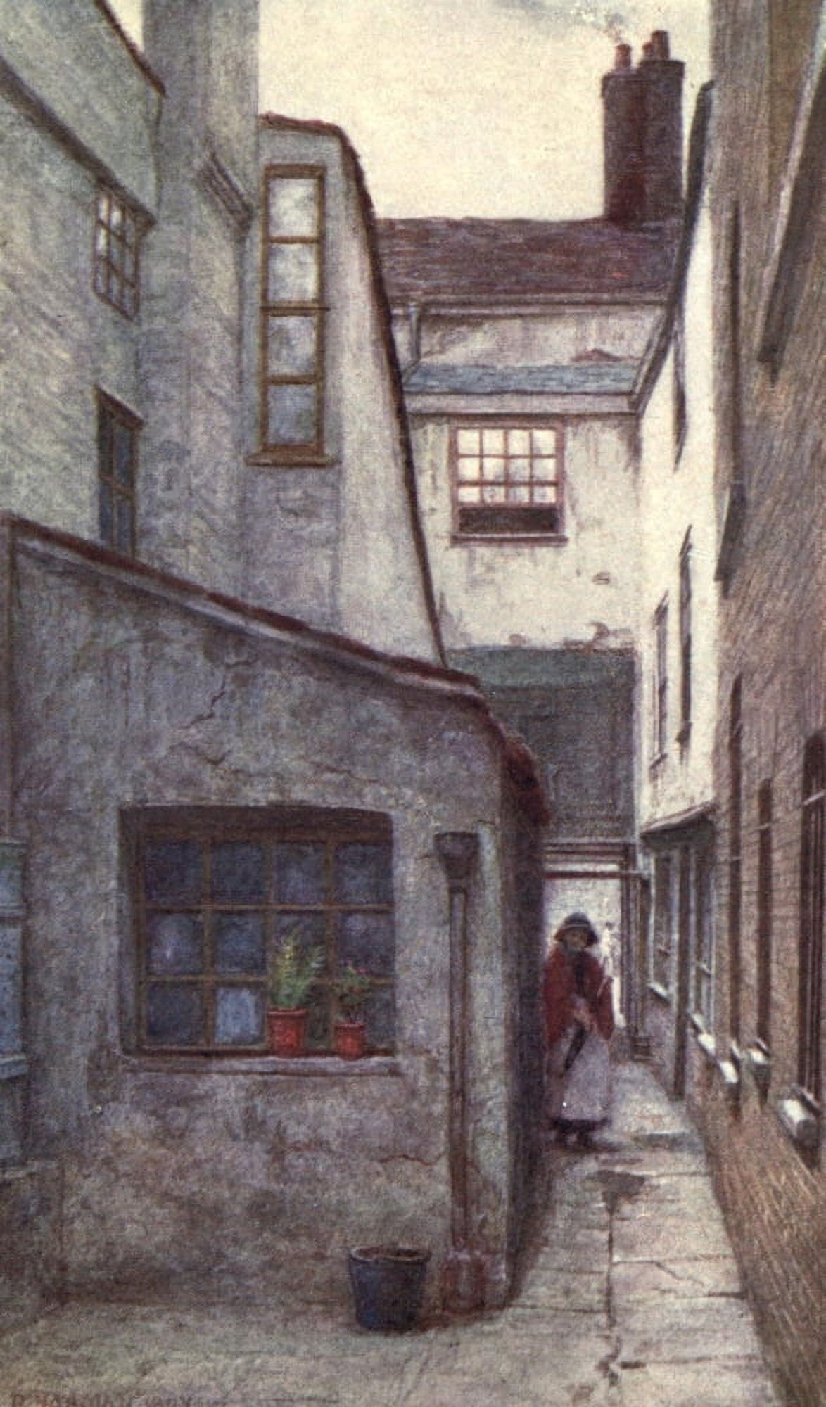 London Vanished & Vanishing 1905 Passage in Holborn Canvas Art - Philip Norman (18 x 24)
