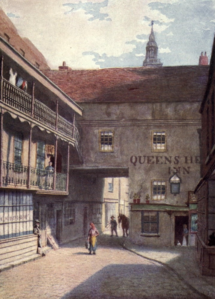 London Vanished & Vanishing 1905 Queens Head Inn Southwark Canvas Art - Philip Norman (24 x 36)