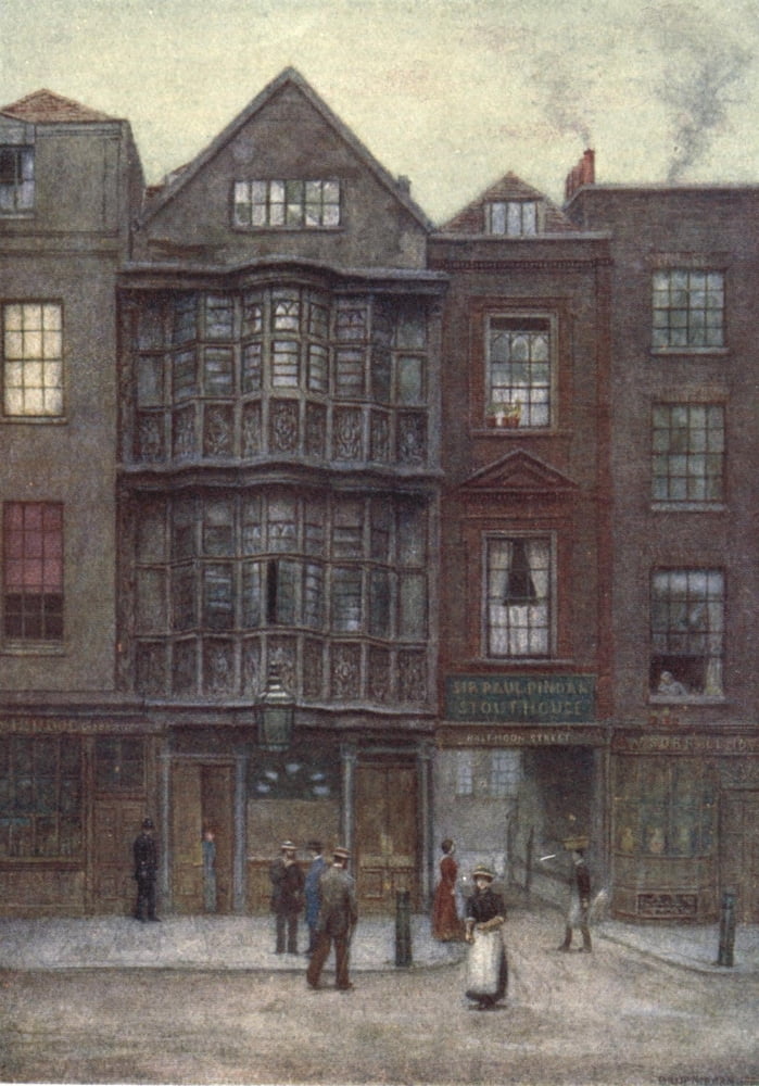 London Vanished & Vanishing 1905 Sir Paul Pindars Hse Bishopsgate S Canvas Art - Philip Norman (24 x 36)