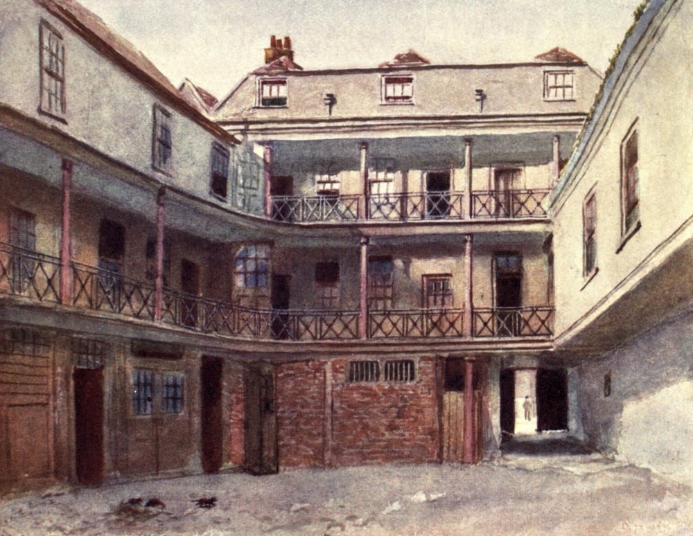 London Vanished & Vanishing 1905 Swan with Two Necks Inn Carter Lane Canvas Art - Philip Norman (18 x 24)