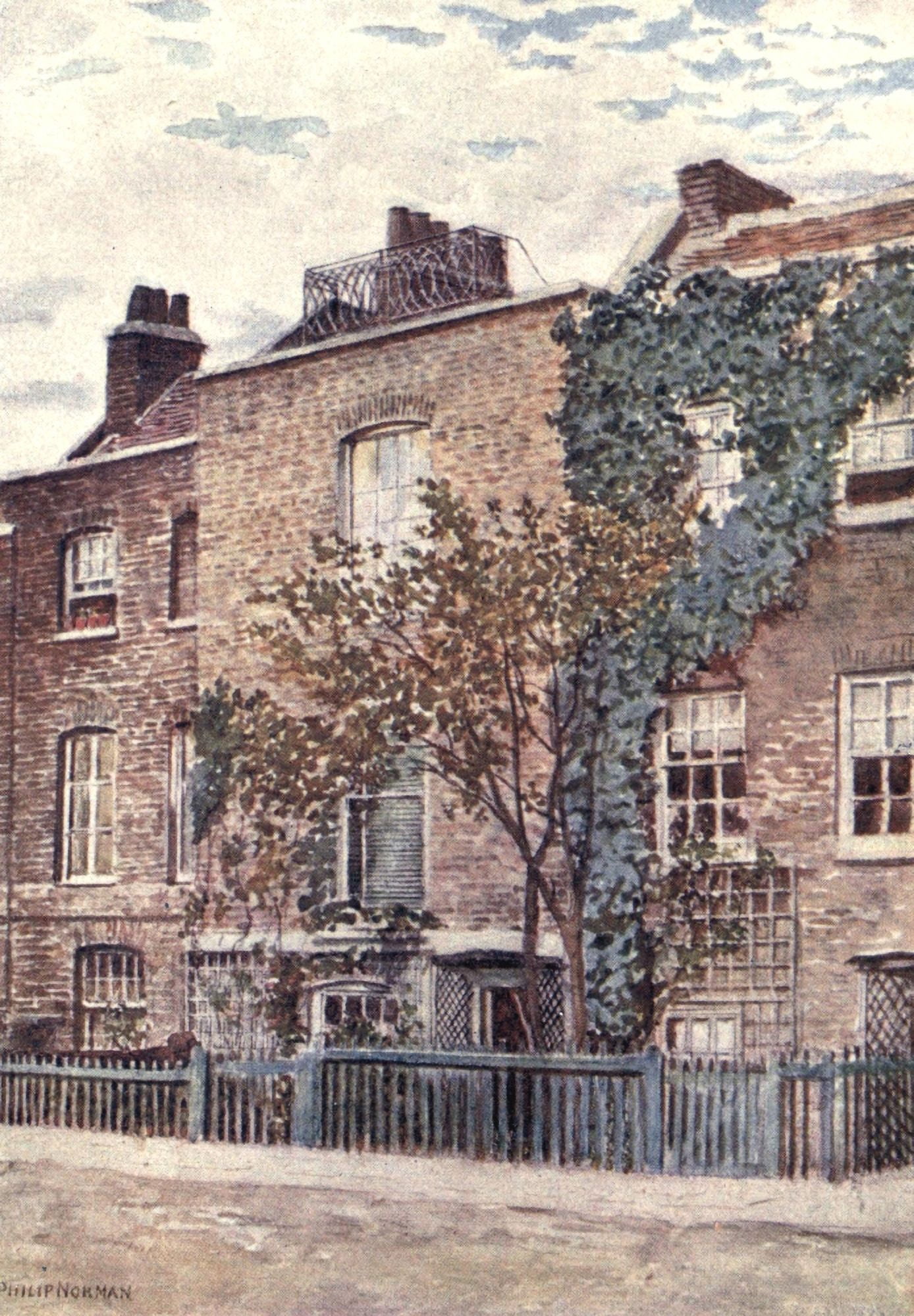 London Vanished & Vanishing 1905 Turners House Cheyne Walk Chelsea Canvas Art - Philip Norman (24 x 36)