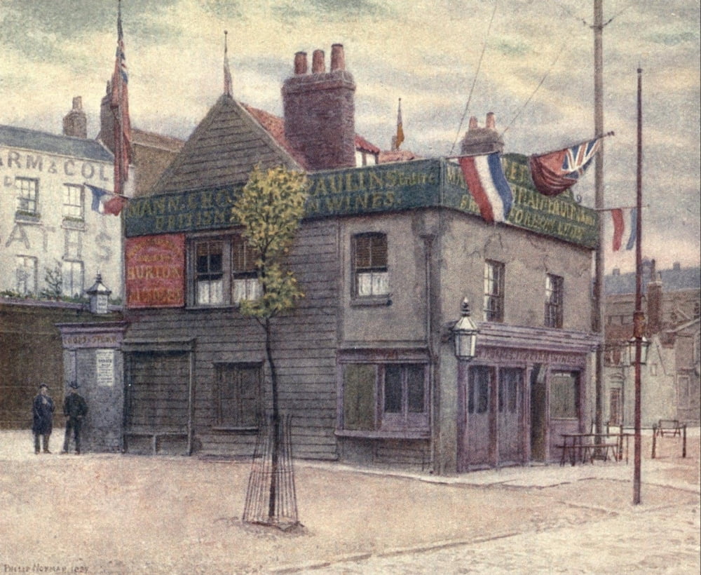 London Vanished & Vanishing 1905 Vine Tavern Mile End London Canvas Art - Philip Norman (24 x 36)