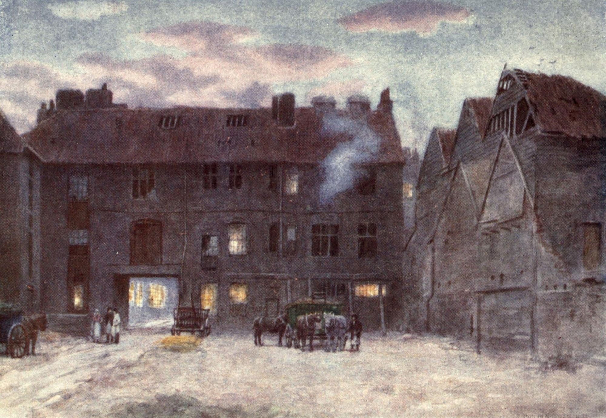 London Vanished & Vanishing 1905 White Hart Inn (back) Southwark Canvas Art - Philip Norman (18 x 24)