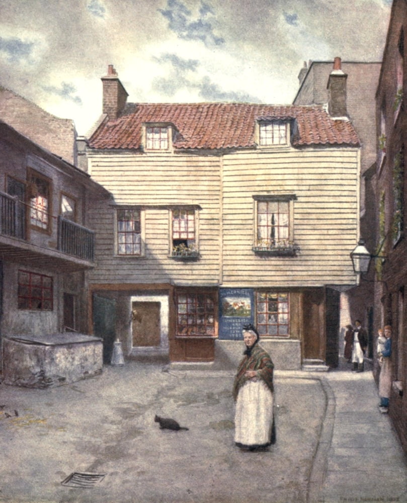 London Vanished & Vanishing 1905 White Hart Yard Brooke St Holborn Canvas Art - Philip Norman (24 x 36)