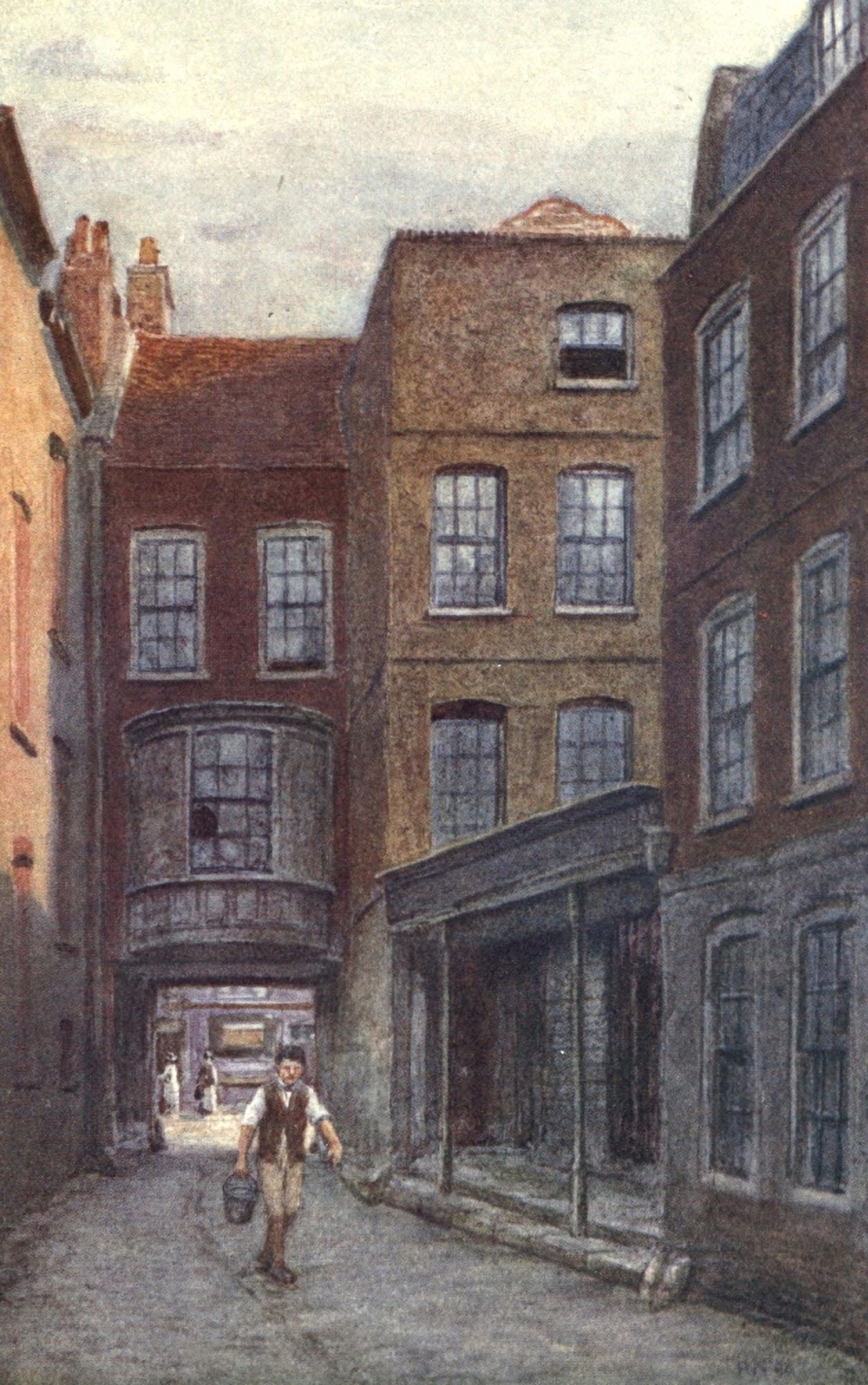 London Vanished & Vanishing 1905 White Horse Inn Fetter Lane Canvas Art - Philip Norman (24 x 36)