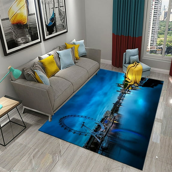 London View Scenery Carpet Rugs for Bedroom Home r Carpet Bathroom Living Room Sofa Coffee Table Balcony Non-slip Floor Mat