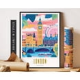 thumbnail image 1 of London Wall Art England Travel Poster London Uk Art Colorful City Poster Travel Souvenir Art Poster Art Housewarming Gift Home Decor, 8x12 UNFRAMED, 1 of 3