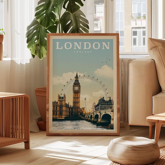 London Wall Art London Print London Poster England Print English Art London Skyline Print United Kingdom Art Vintage Uk Print Art