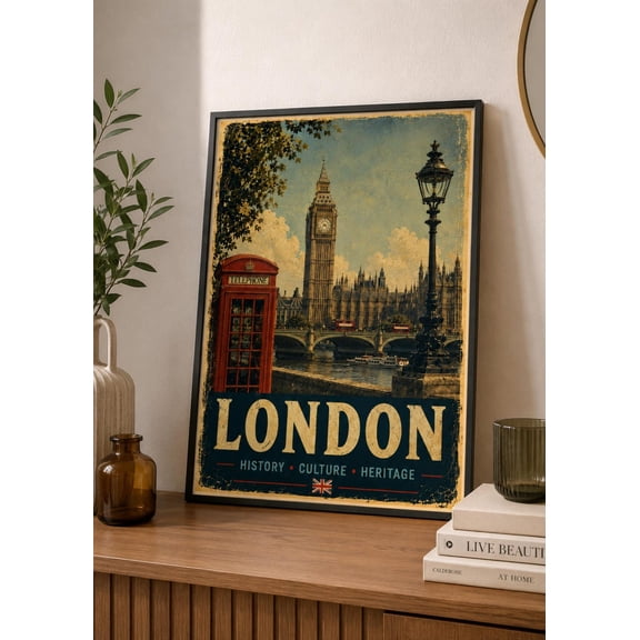 London Wall Art Print Big Ben Travel Vintage London Decor Westminster Cityscape Artwork London Gift Print