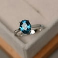 thumbnail image 1 of London blue topaz ring, gemstone ring sterling silver, anniversary ring, solitaire ring, 1 of 3