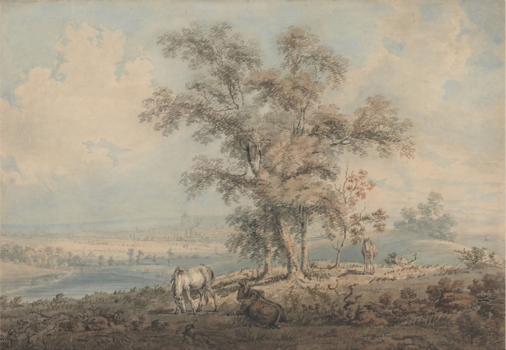 London from Highgate Hill 1792 Canvas Art - Thomas Girtin (24 x 36)