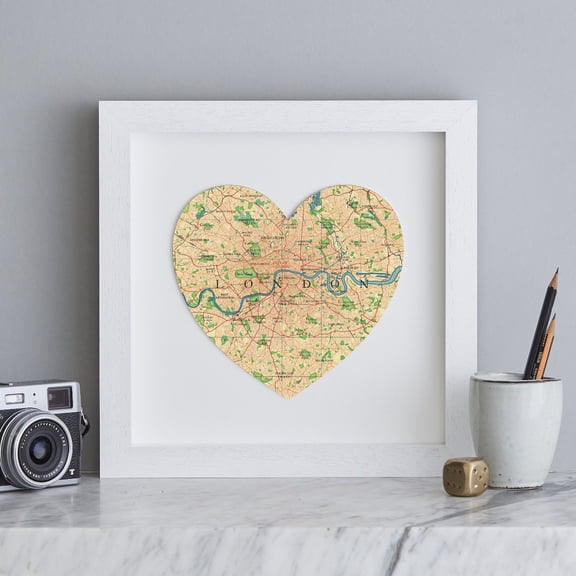 London map heart print