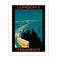 thumbnail image 1 of London’s Tramways - Boadicea and Her Daughters Statue - Vintage Railroad Travel Poster c.1929 - Fine Art Matte Paper Print (Unframed) 24x32in, 1 of 4