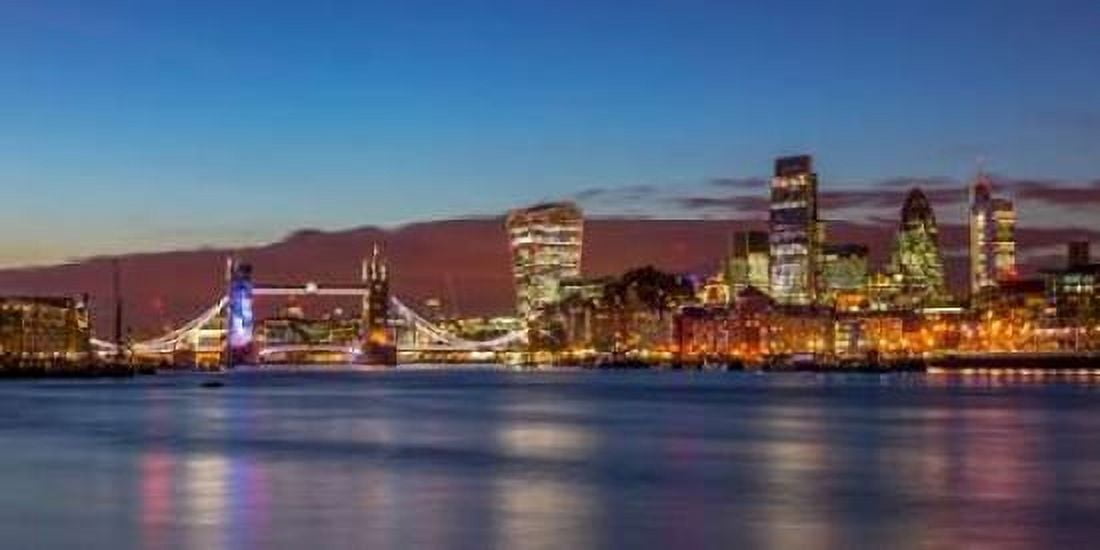 London skyline over river Thames UK Canvas Art - Assaf Frank (24 x 48)