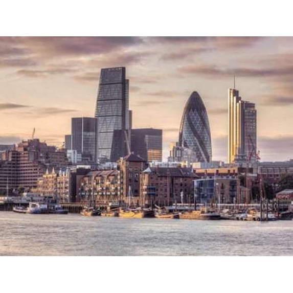 London skyline over river Thames, UK Poster Print by Assaf Frank (9 x 12)