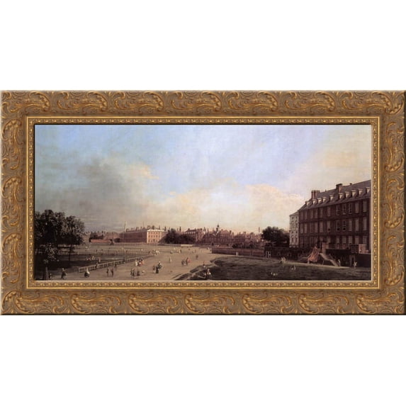London the Old Horse Guards from St James's Park 24x14 Gold Ornate Wood Framed Canvas Art by Canaletto