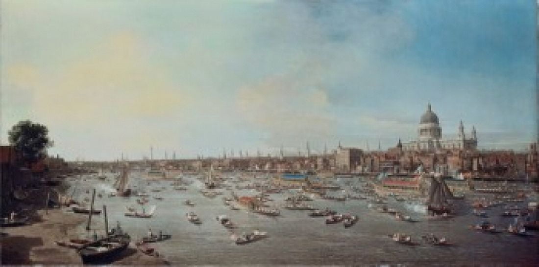 London & the Thames Giovanni Antonio C Canaletto (1697-1768 Italian) Canvas Art - Giovanni Antonio C Canaletto (18 x 24)