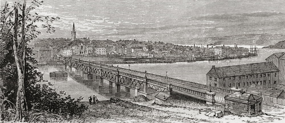 Londonderry Northern Ireland In The Late 19Th Century From Our Own Country Published 1898 Canvas Art - Ken Welsh Design Pics (22 x 9)