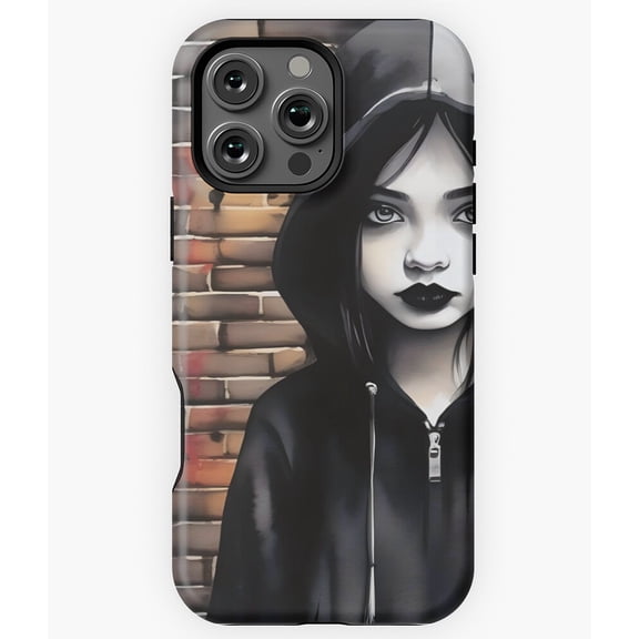 Lone Goth Girl Next To Brick Wall N6082 Phone Case for iPhone 17 16 15 14 13 12 11 Pro Max