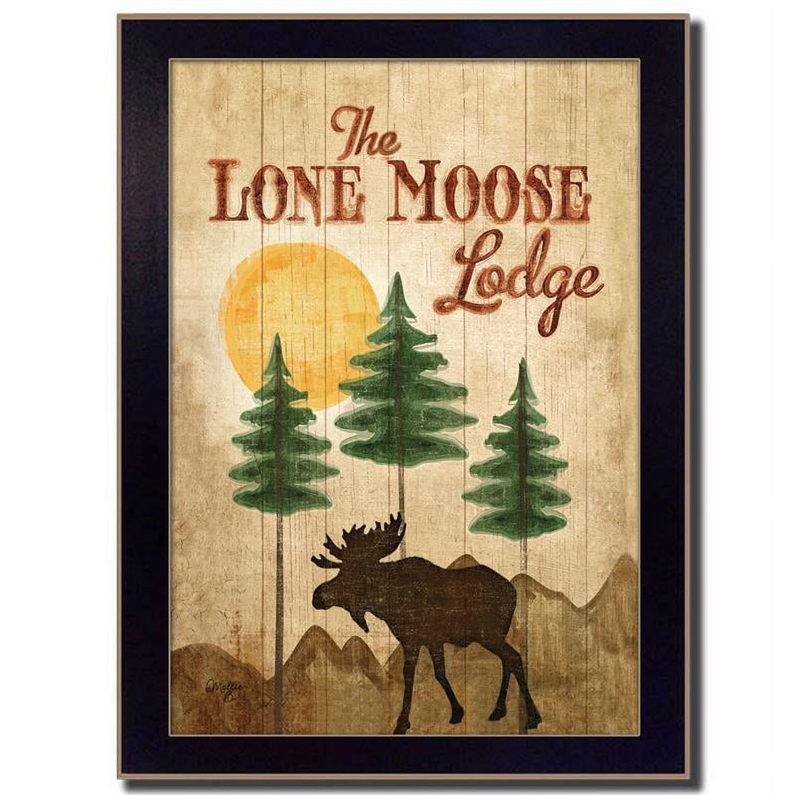 Lone Moose Lodge Black Framed Canvas Wall Art