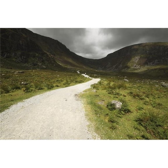 Lone Person Walking On A Path Leading Up to Mahon Falls In The Comeragh Mountains In Munster Region - County Waterford, Ireland Poster Print, 38 x 24 - Large