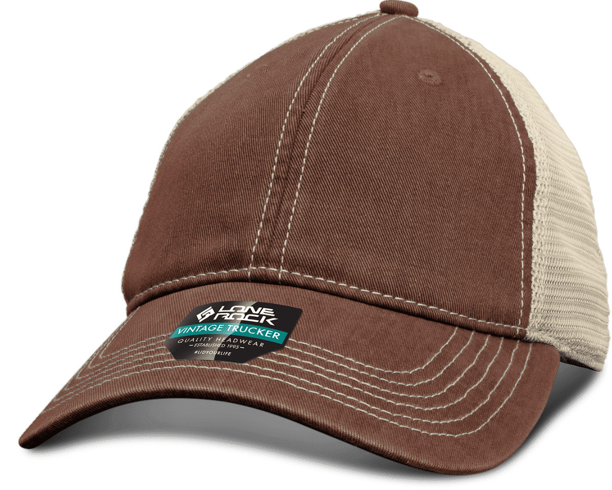 Lone Rock Clothing Vintage Wash Trucker Hat with Soft Mesh