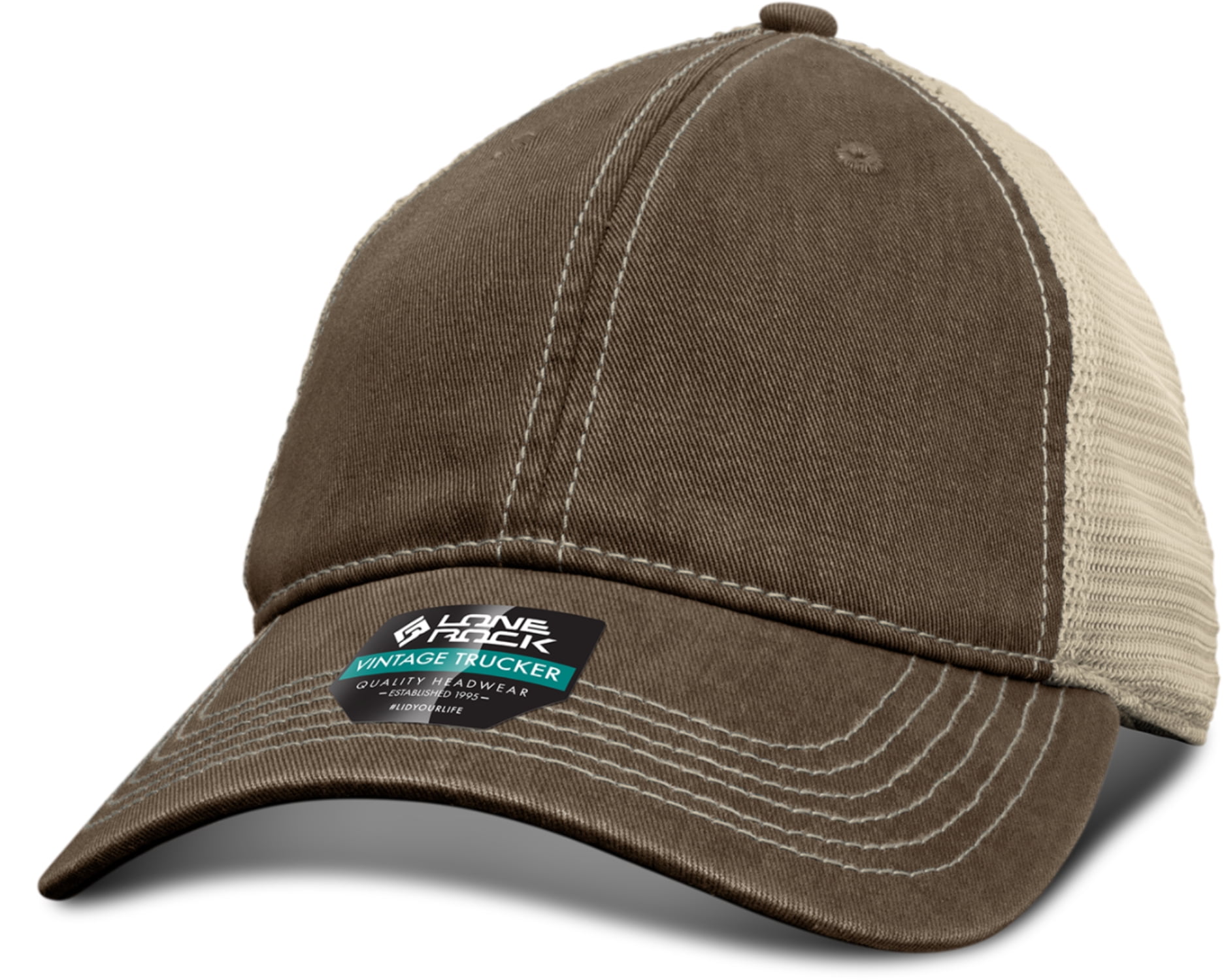 Lone Rock Clothing Vintage Wash Trucker Hat with Soft Mesh