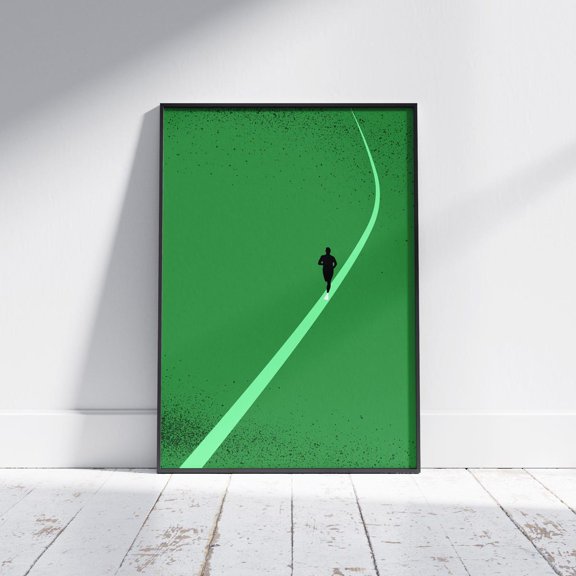 Lone Runner Motivational Running Poster Multiple colors & Gift for Runners