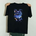 thumbnail image 1 of Lone Space Wolf Sci-Fi Themed Graphic Print Unisex T-Shirt up to 5XL, 1 of 3