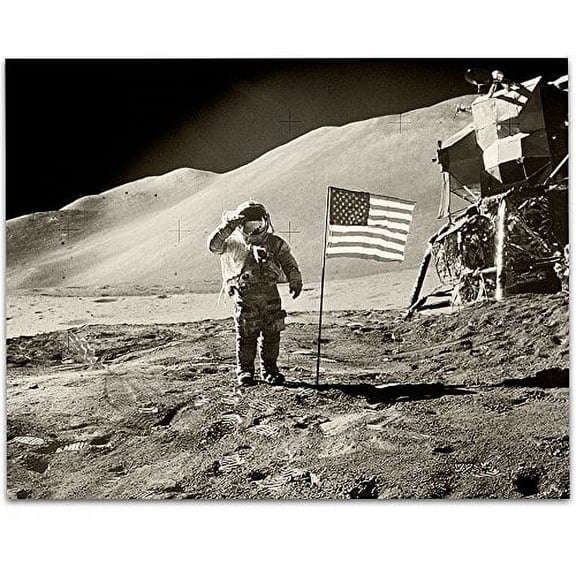Lone Star Art Apollo 15 Moon Landing Photo - 11x14 Unframed Print - Perfect Vintage House Decor