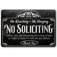 thumbnail image 1 of Lone Star Art No Soliciting, Knocking, and Ringing Metal Sign, 1 of 5
