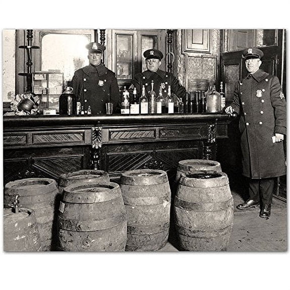 Lone Star Art Prohibition - Dark Times - 11x14 Unframed Print - Great Gift for Man Cave or Home Bar Decor