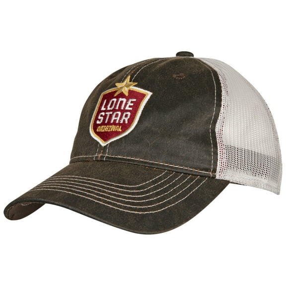 Lone Star Brewing Company Dark Brown & Putty Mesh Beer Hat