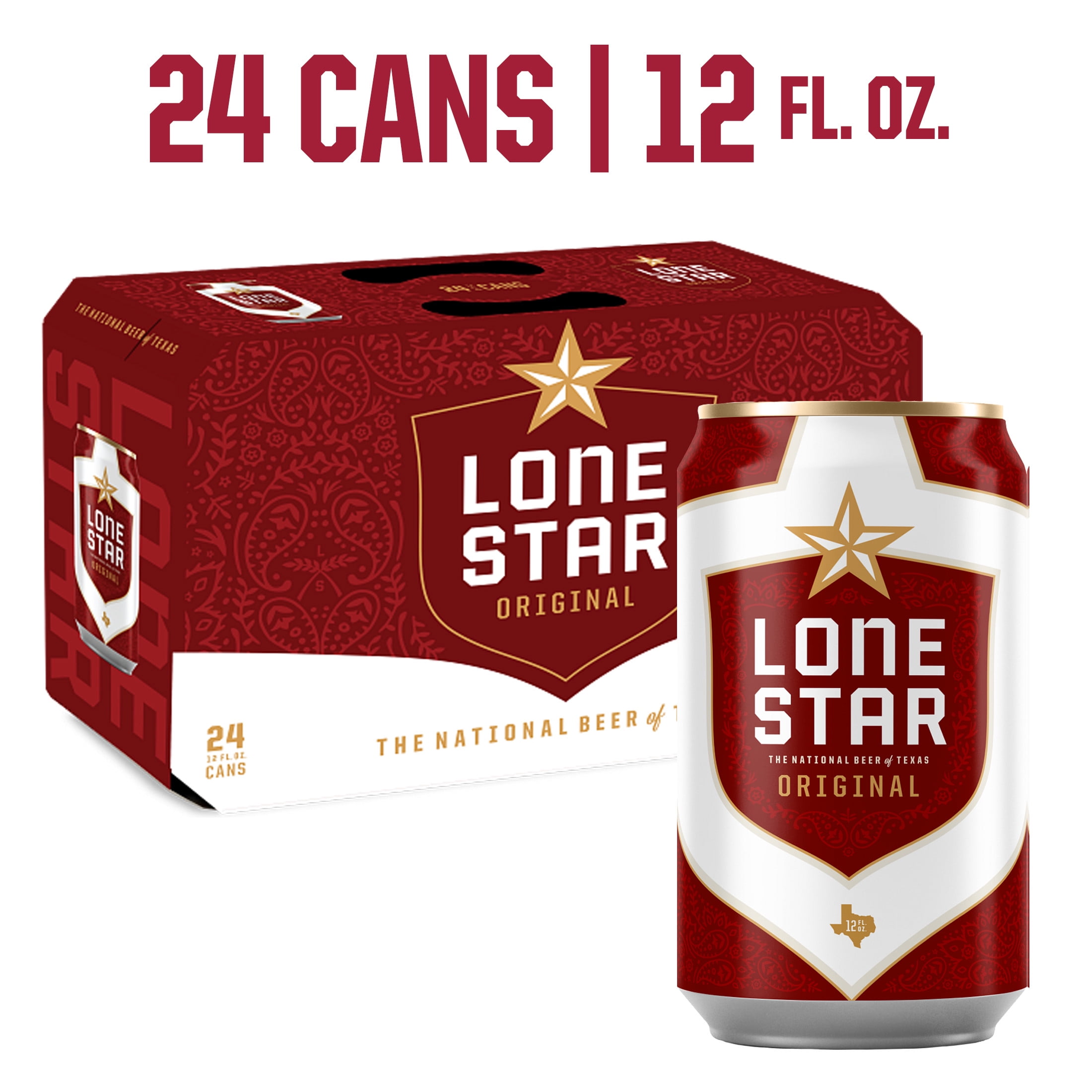 Lone Star, Domestic Lager, 24 pack, 12 fl oz Can, 4.6% ABV