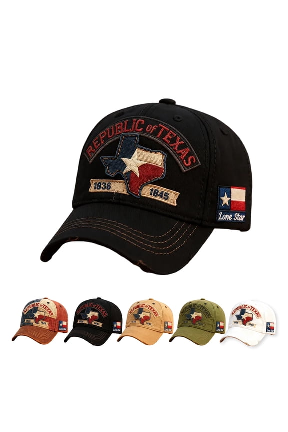 Lone Star Legacy Texas Republic Baseball Cap, Commemorative Lone Star State Texas Hat, Baseball Hat for Women Men (#1)