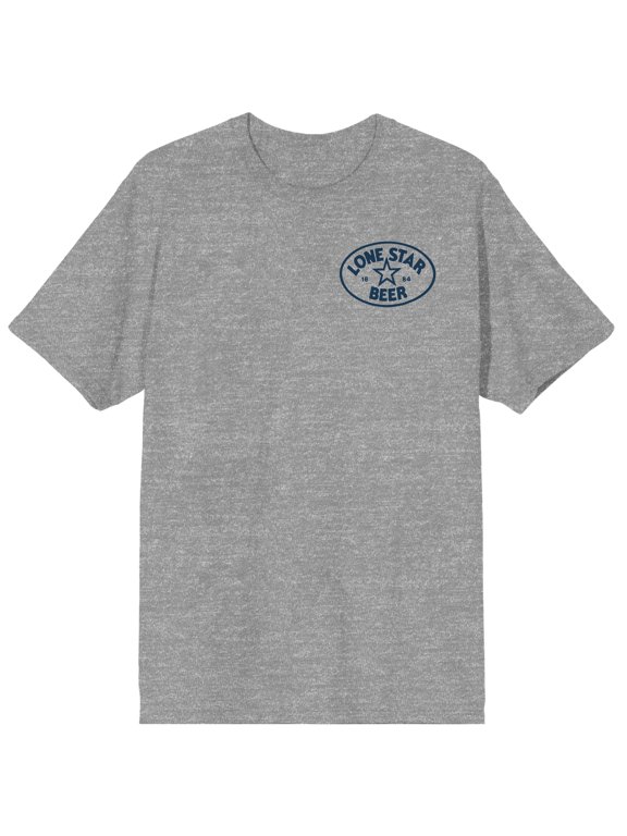 Lone Star Oval Logo & Address Adult Athletic Heather Crew Neck Short Sleeve T-shirt - XXL